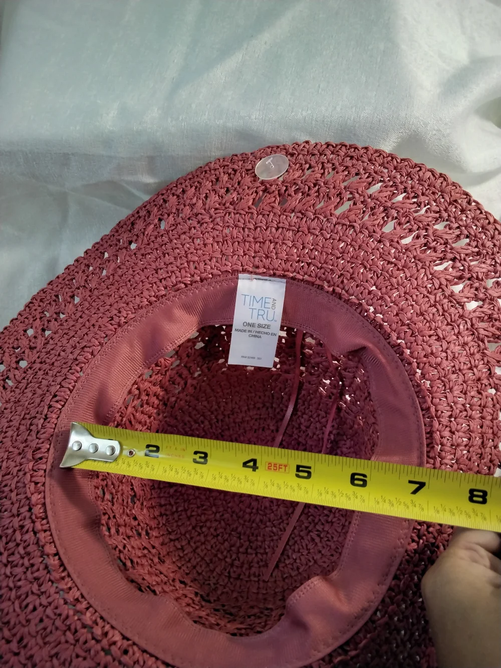 Time and Tru Crochet Wide-Brim Sun Hat - Rust